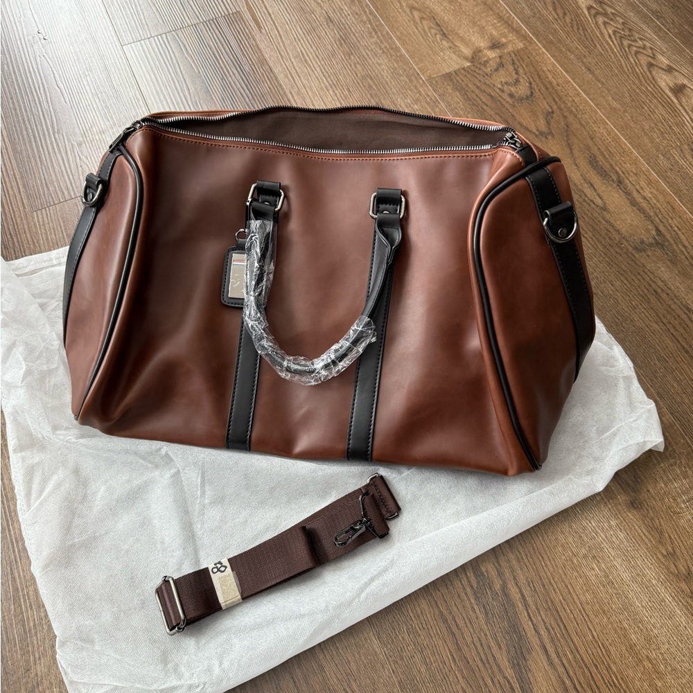 Brown Leather Duffle Bag
